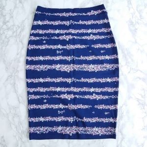 Pixley navy blue pencil skirt size Small